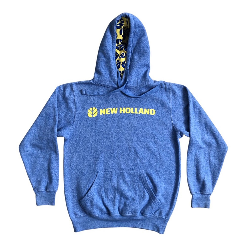 New Holland Men’s Small Blue Hooded Sweatshirt Blue Hoodie